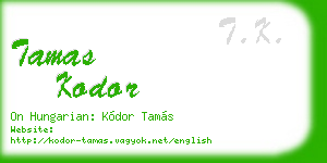 tamas kodor business card