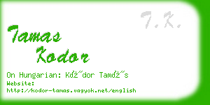tamas kodor business card